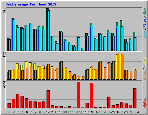 Daily usage for June 2019