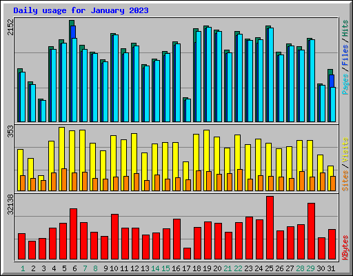 Daily usage for January 2023