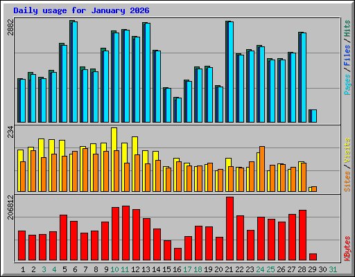 Daily usage for January 2026