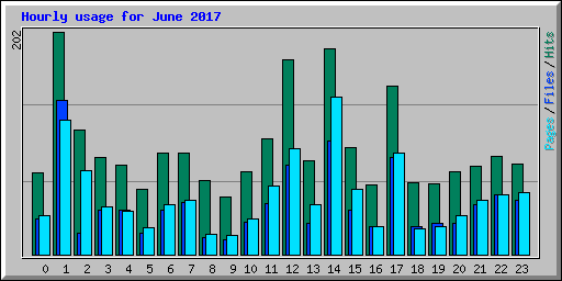 Hourly usage for June 2017