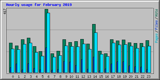 Hourly usage for February 2019