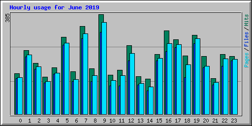 Hourly usage for June 2019