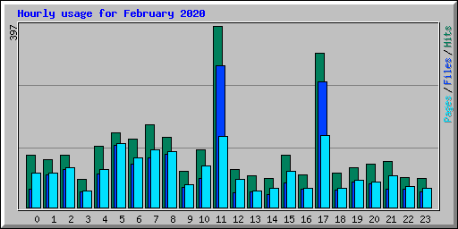 Hourly usage for February 2020