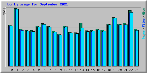 Hourly usage for September 2021
