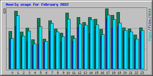 Hourly usage for February 2022