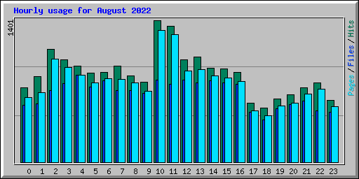 Hourly usage for August 2022