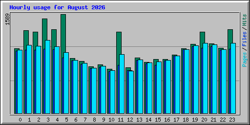 Hourly usage for August 2026